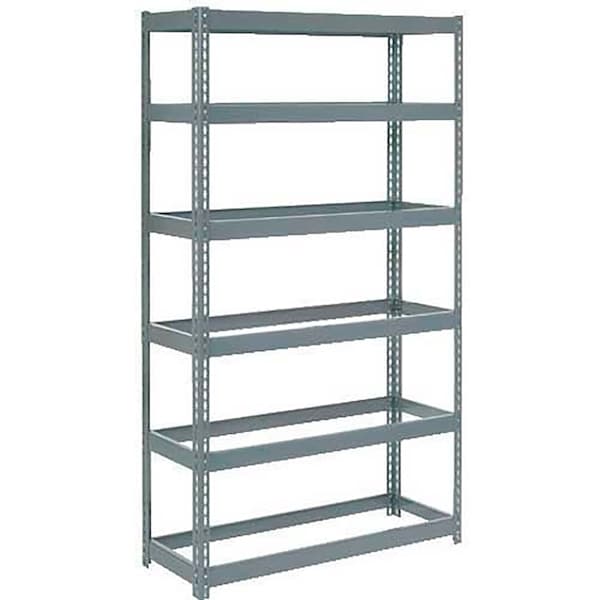 Extra Heavy Duty Shelving 48W x 12D x 96H With 6 Shelves, No Deck, Gray